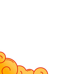 Obraz premium Chinese New Year Cloud Corner Border