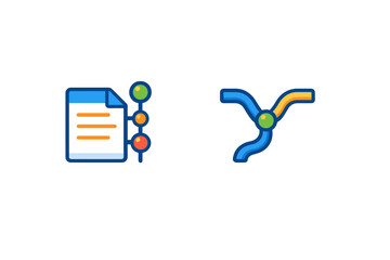 Workflow and branching paths icons