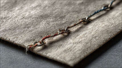 Evidence envelope seam detail showing sealed edge confidentiality chain custody governance justice system macro lighting