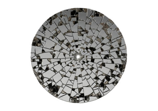 Black and white cracked mosaic pattern on a transparent background - Powered by Adobe