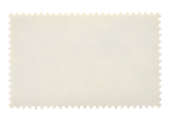 A beige colored paper rectangle with a wavy cut edge isolated on transparent background