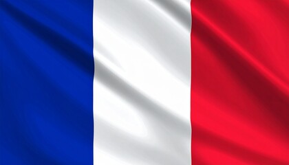 Obraz premium A clean digital rendering of the national flag of France, featuring three vertical bands of equal width: blue on the hoist side, white in the center, and red on the fly side. The design is flat, symme