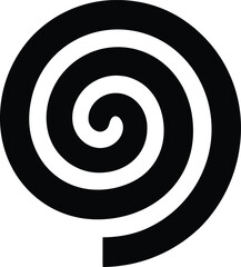 Naklejka premium maori koru spiral silhouette vector illustration on transparent background