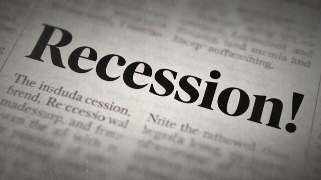 Dramatic Economic Downturn Headline, Black And White Tone Highlights Economic Concern And Urgency