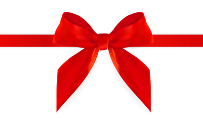 red bow isolated on white