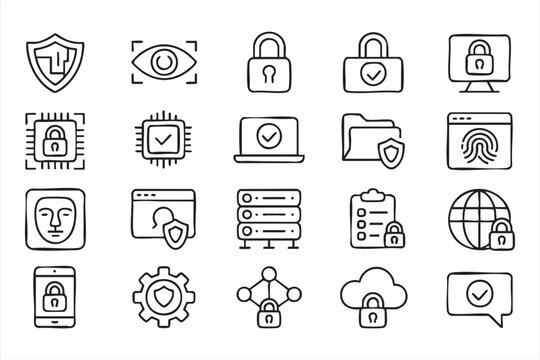 Security and Authentication Icons for Enterprise Software Dashboards