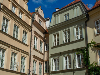 Obraz premium Traditional architecture of Central Europe in Old town of Warsaw Polan UNESCO world heritage