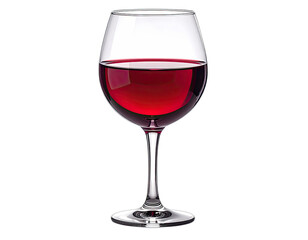 A clear glass filled with rich crimson liquid, against a stark black background