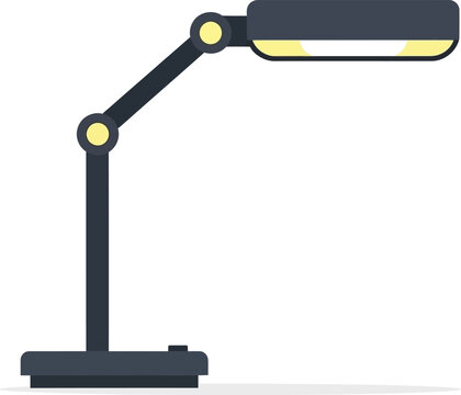 Modern Desk Lamp &ndash; Minimal Flat Vector Illustration of Adjustable Table Light
