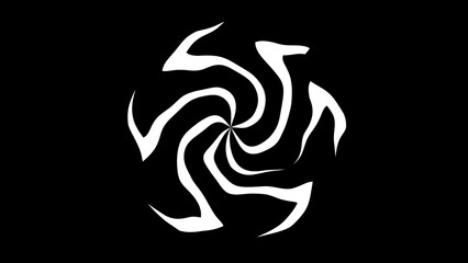 Fototapeta premium Black and white abstract spiral pattern with dynamic swirling shapes, creating a hypnotic effect.