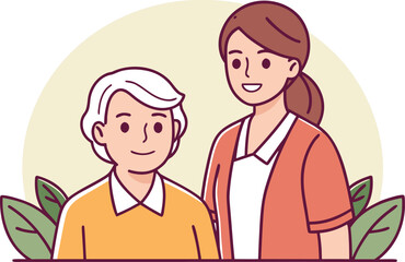 Obraz premium Elderly Care Support and Assistance Concept. Elderly Care Health and Wellness Theme. Elderly Care Home Support Service. Elderly Care Nursing and Daily Help. Elderly Care Family and Compassion Concept