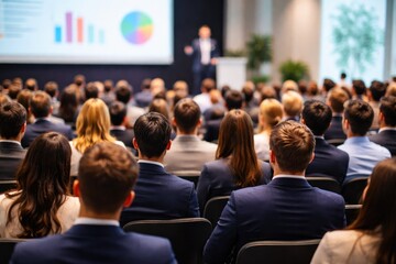 Business Conference Audience Listening to Professional Presentation