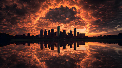 Heat Dome Timelapse Over Dallas Skyline Texa