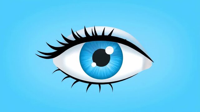 Cartoon Blue Eye Blinking Animation