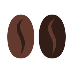 Two Brown Roasted Coffee Beans Icon