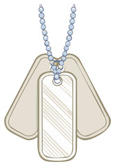 Fototapeta premium Blank Military Dog Tags with Beaded Chain Vector Illustration