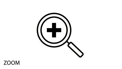 Fototapeta premium - Zoom In Icon – Magnifying Glass with Plus Sign 
