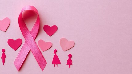 a pink ribbon symbolizing cancer awareness