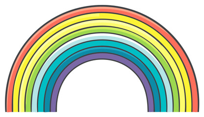 Obraz premium Colorful rainbow illustration with different vibrant layers in a cartoon style.