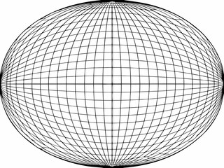 A spherical grid illustration black lines forming a geodesic dome structure © ShambhuNath