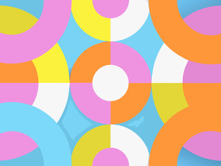 Obraz premium Colorful overlapping circles create a vibrant abstract geometric pattern