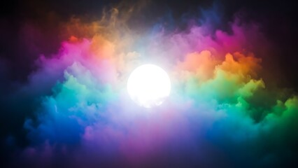 Naklejka premium Spectrum Orb in Vibrant Clouds