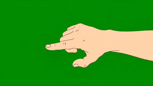 Hand Pointer Click Tap Gesture Loop Animation on Green Screen, Cursor Touch UI Concept