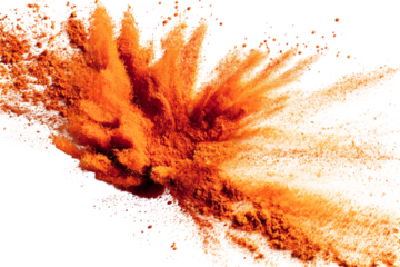 High-Speed Color Powder Splash Isolated on Transparent Background