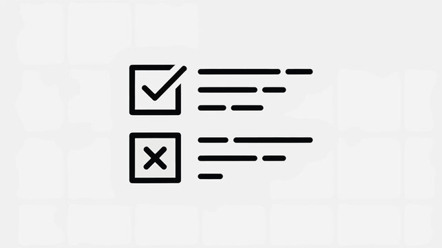 Checklist with approved and rejected items showing successful and failed tasks Vector