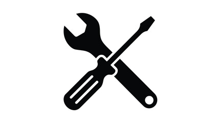 Essential handyman tools: wrench and screwdriver crossed for repair and maintenance tasks Vector