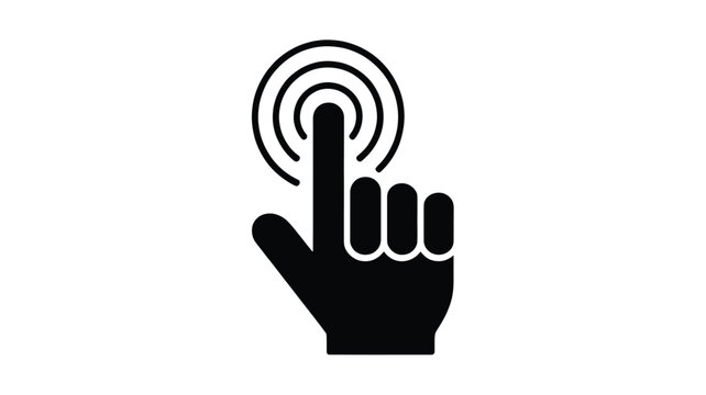 Hand icon demonstrating a tap or click action on a digital interface or touchscreen Vector