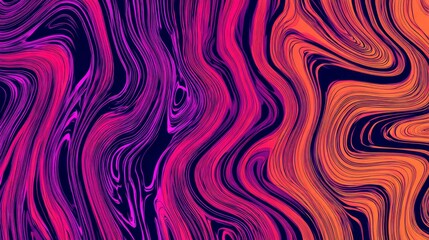 Obraz premium Dynamic abstract background with fluid curved lines forming a groovy textured pattern and 3D ripple surface effect, blending modern retro fashion with trendy organic geometric design