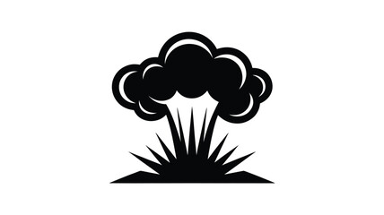 Black and white stylized illustration of a powerful explosion or smoke burst effect Vector