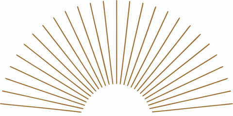 a golden sunburst design on a white background