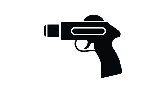 Black silhouette icon of a taser or stun gun for self-defense and security device Vector