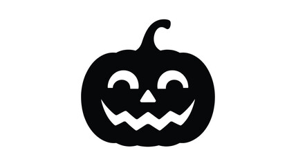 Spooky black silhouette of a happy jack-o'-lantern ready for halloween festivities Vector