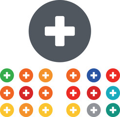 Fototapeta premium Universal Plus and Add Symbol Icon Set for Web Interface and HealthUniversal Plus and Add Symbol Icon Set for Web Interface and Health
