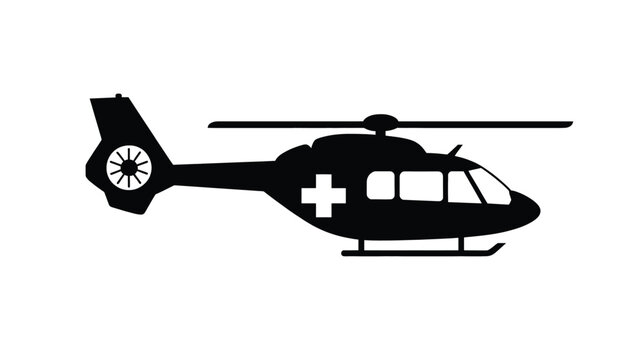 Emergency medical helicopter symbol for swift aerial patient transport and rescue services Vector