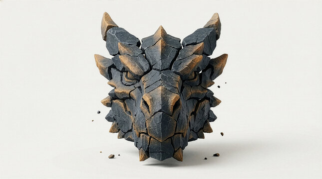 Stone mythical dragon head sculpture Draco orientalis