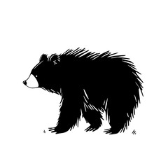 Obraz premium Sloth Bear. Sloth Bear simple black and white line art vector logo