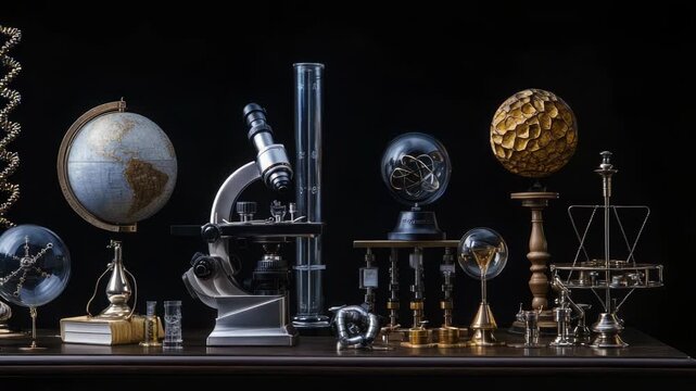 Footage A table with various office objects and devices