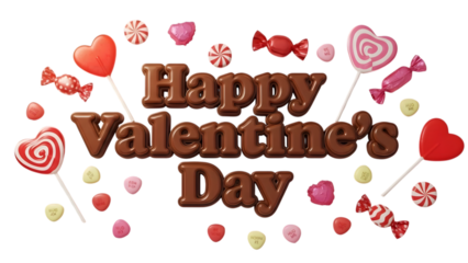 Happy Valentine’s Day Pink Paint Splash With Hearts PNG