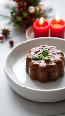 A Tasty Super Yummy Pudding The Top A White Color Plate