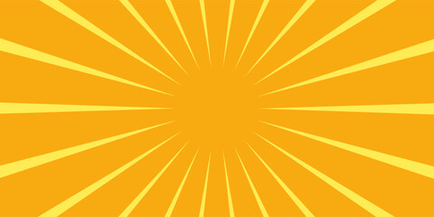 Obraz premium Orange sun ray background. Shine summer sunburst in retro design. Template for poster or banner.