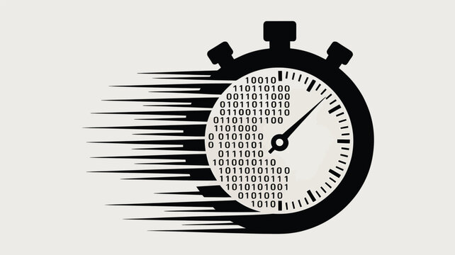 Fast digital processing and time management with binary code data speed concept Vector