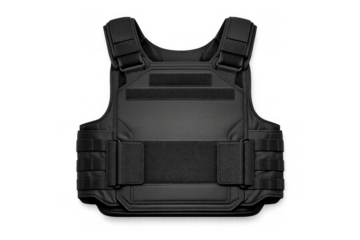 Tactical black bulletproof vest design for safety and security concepts