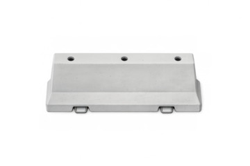 Aerial view of simple concrete roadblock design for urban traffic control and construction