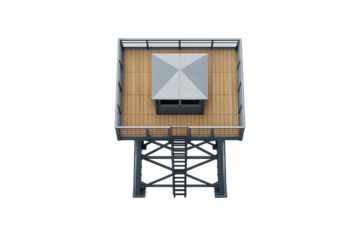 Modern minimalist guard tower structure for architectural design and planning