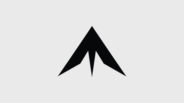 Abstract black geometric logo design resembling a futuristic aircraft or upward arrow Vector