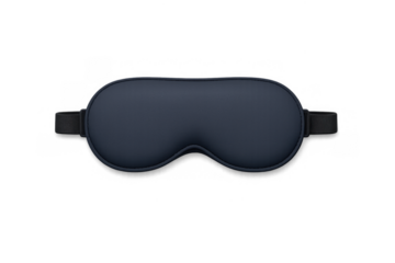Minimalist dark sleep mask isolated on gradient background for relaxation and sleep concepts